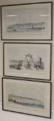 A set of three Day & Son coloured lithographs, Panorama of the Seafront at Brighton, 1839, 24 x