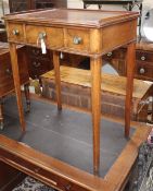 A Regency mahogany three drawer side table W.66cm
