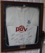 A framed Sussex County Cricket Club shirt signed by Sussex 1st XI players c.2013