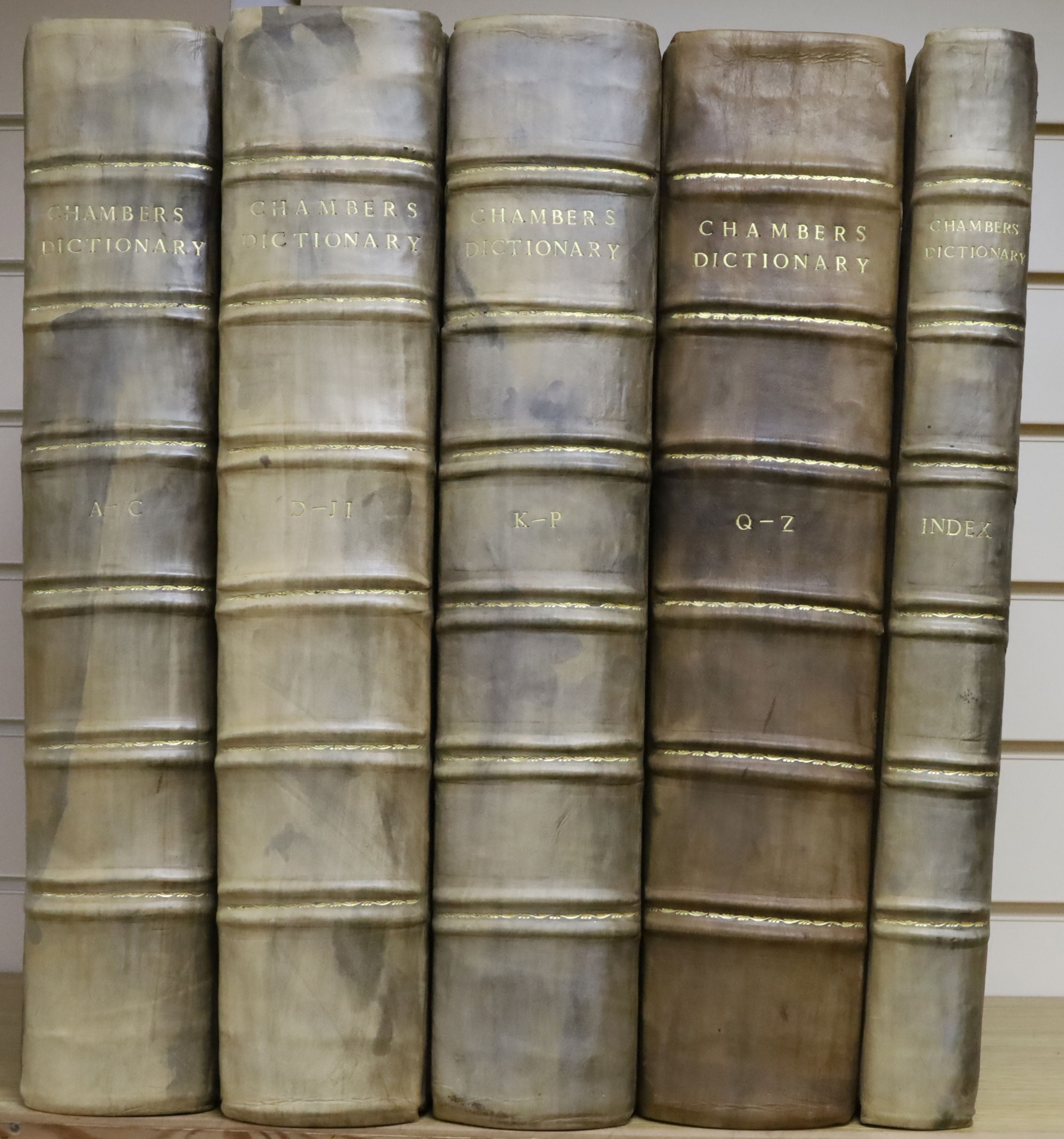 Chambers, Ephraim - Cyclopeadia: or, an Universal Dictionary of Arts and Sciences, 5 vols, folio,
