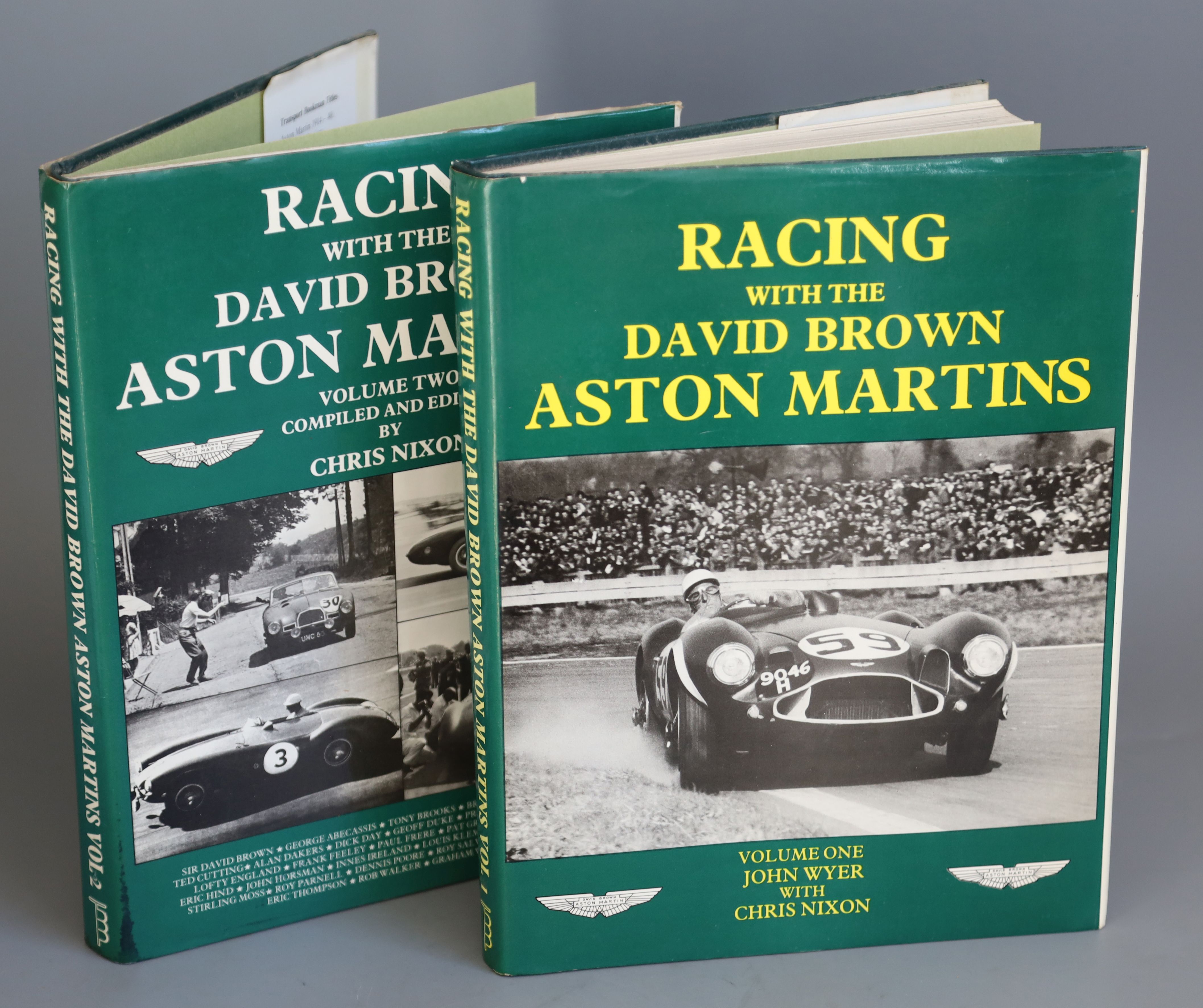Wyer, John and Nixon, Chris - Racing with the David Brown Aston Martins', 2 vols, quarto, with d.j'