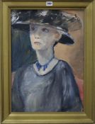 English School, oil on board, Portrait of a lady, 54 x 39cm