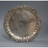 A late Victorian silver circular salver, Boardman, Glossop & Co Ltd, Sheffield, 1898, 25.3cm, 18.