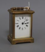 A French carriage timepiece, cased