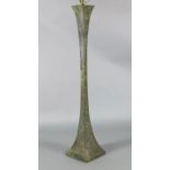 A verdigris bronze floor lamp, of waisted form after the design by Stewart Ross James for Hansen