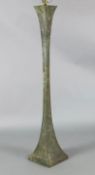 A verdigris bronze floor lamp, of waisted form after the design by Stewart Ross James for Hansen