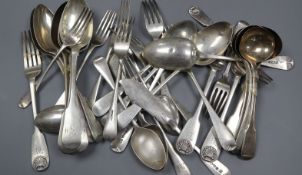 A quantity of assorted 19th century and later silver flatware, various patterns, dates and makers,