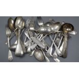 A quantity of assorted 19th century and later silver flatware, various patterns, dates and makers,