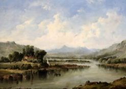 Alfred Gomersal Vickers (1810-1837)oil on canvasOpen river landscapesigned24 x 35cm
