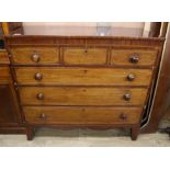 A George IV satinwood banded mahogany chest W.123cm