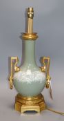 A Minton style porcelain table lamp