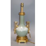 A Minton style porcelain table lamp