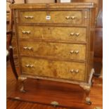 A reproduction walnut bachelor's chest W.64cm