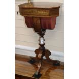 A Regency brass-inlaid rosewood work table H.73cm