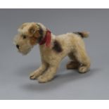 A Steiff dog, original collar, button in ear 1950's height 15cm
