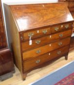 A George III mahogany bureau W.100cm