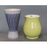 Two Poole Pottery vases tallest 25.5cm