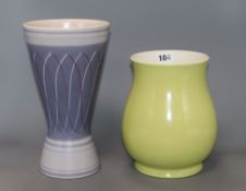 Two Poole Pottery vases tallest 25.5cm