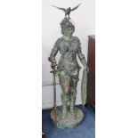 A bronze garden statue H.122cm