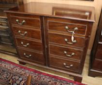 A George III mahogany press cupboard W.110cm