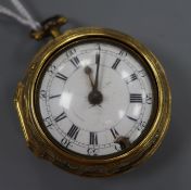 An 18th century gilt repousse pair cased verge pocket watch by John Hays, London,