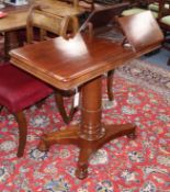 A Victorian mahogany reading table with adjustable top W.90cm