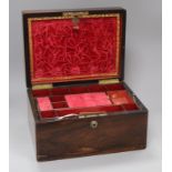 A Victorian rosewood jewellery box length 30cm