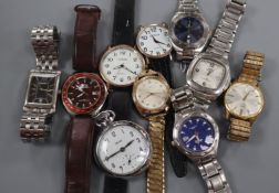 A small group of assorted gentleman's wrist watches including Citron and Jeep.