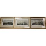 Three 19th century coloured engravings, Views of Arundel, Brighton and Sheerness, 24 x 45cm