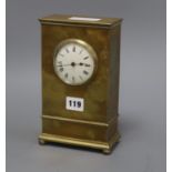 An Edwardian brass mantel timepiece height 22cm