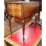 A Regency mahogany work table with drop flap W.52cm