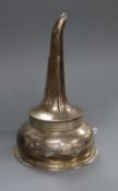 A George III provincial silver wine funnel, Newcastle, 1815, no maker's mark, (repair to rim),