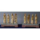 A set of Chinese ivory figures of the eight immortals, with stands Republic period