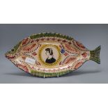 A Quimper faience fish serving set