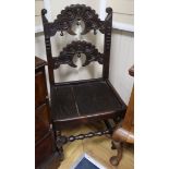 A carved oak Derbyshire chair
