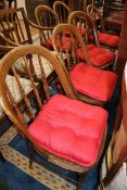 A set of six late 19th century American spindle back dining chairs