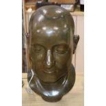 A life size bronze bust height 40cm