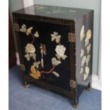 A pair of Chinese lacquer side cabinets W.59cm