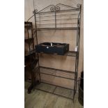 A French wrought iron baker's rack W.102cm