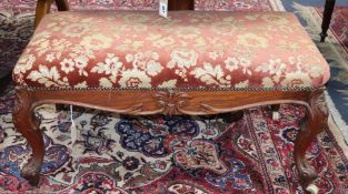 A Victorian rosewood dressing stool L.92cm