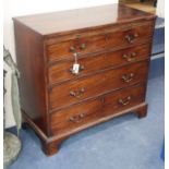 A George III chest with faux slide W.93cm