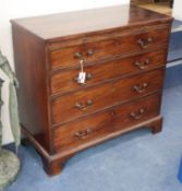 A George III chest with faux slide W.93cm