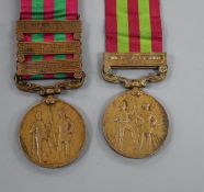 Two bronze India General Service 1895-1902 medals to Muleteer Muhammad 4th Sikh Infy and Cook Ditttu