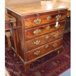 A George III mahogany chest with brushing slide W.74cm