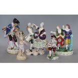 A group of five Continental porcelain figures