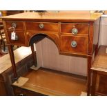 A George III mahogany kneehole dressing table W.89cm