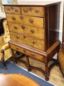 An early 18th century walnut chest on stand W.95cm