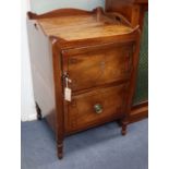A George IV mahogany tray top commode W.50cm