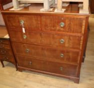 A 1920's mahogany five drawer chest W.114cm