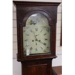 A Scottish Victorian eight day longcase clock by 'Cambleton' (?) with painted Roman dial H.202cm